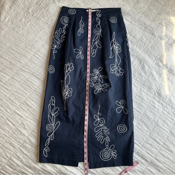 Mara Hoffman Midi Floral Embroidered Florence Pencil Skirt 4 XS - Picture 7 of 13